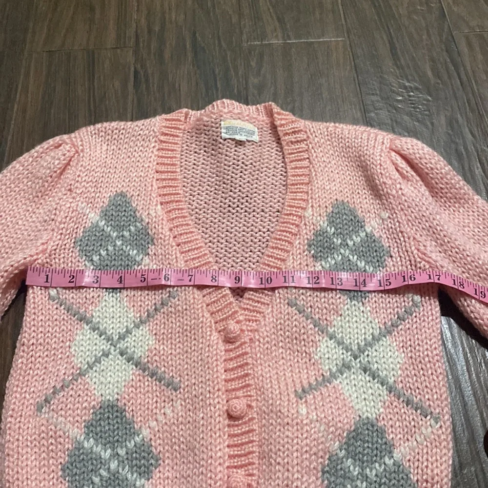 Vintage crochet acrylic sweater cardigan